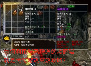 如何利用罟巫赠送的黑野猪制定传奇游戏高效攻略? 如何利用罟巫赠送的黑野猪制定传奇游戏高效攻略?