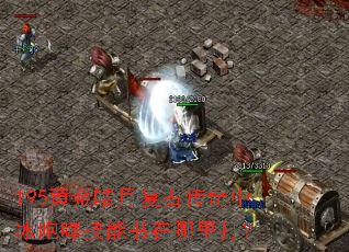 195黄金皓月复古传奇中冰咆哮技能书在哪里打? 195黄金皓月复古传奇中冰咆哮技能书在哪里打?