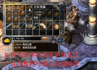 如何实现手机传奇游戏双开?详细教程与常见问题解答 如何实现手机传奇游戏双开?详细教程与常见问题解答