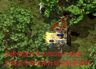如何快速升至20000级?超变单职业传奇极限升级攻略全解析 如何快速升至20000级?超变单职业传奇极限升级攻略全解析