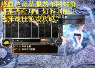 热血传奇私服发布网站价格是否合理？如何判断并选择最佳游戏攻略？