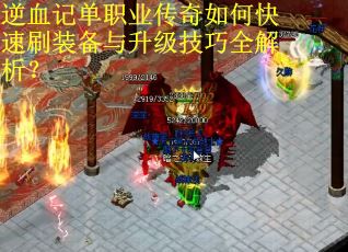逆血记单职业传奇如何快速刷装备与升级技巧全解析？